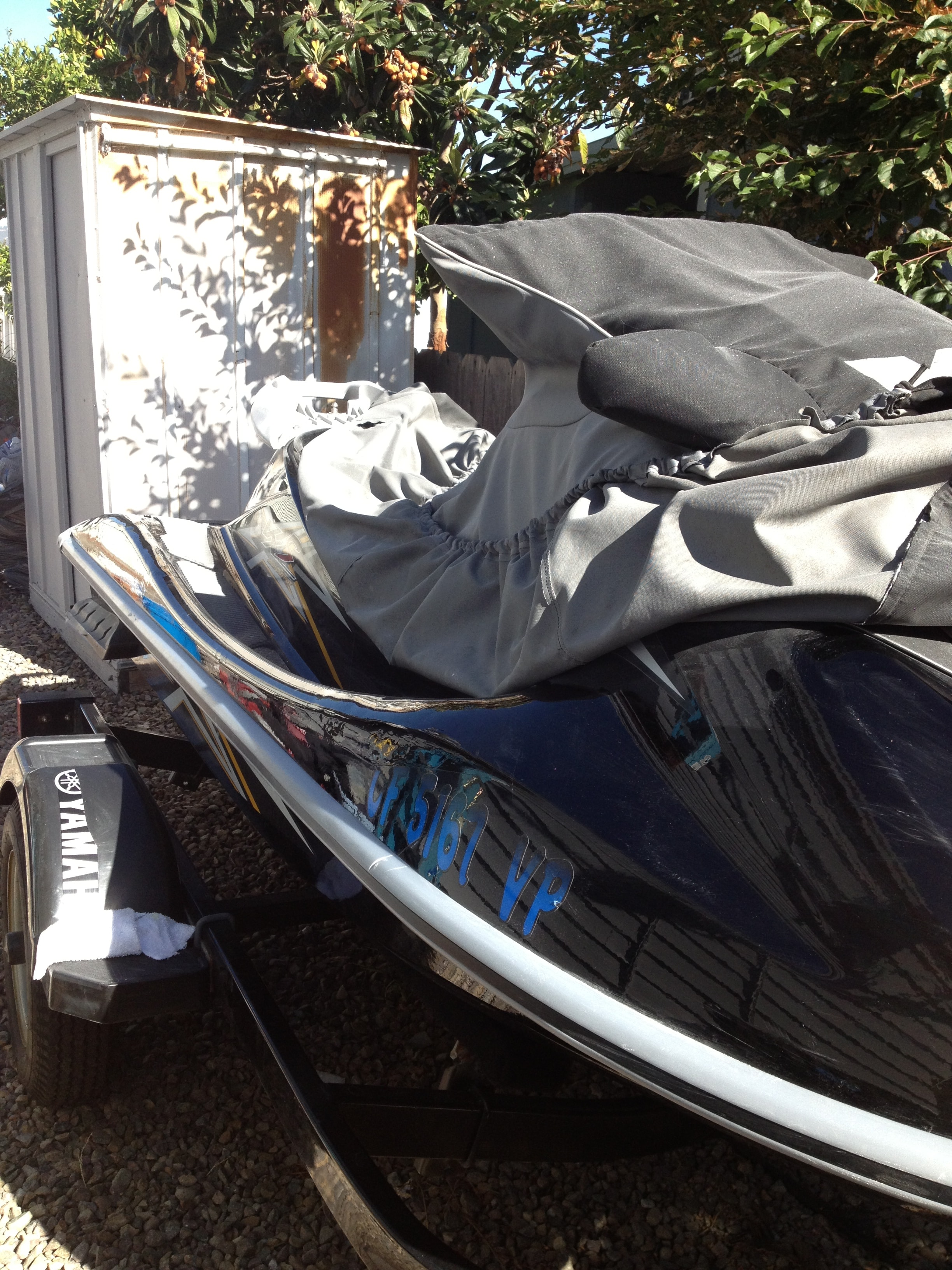 Step 16 — PWC hull damage with cover removed, San Diego Yacht Repair