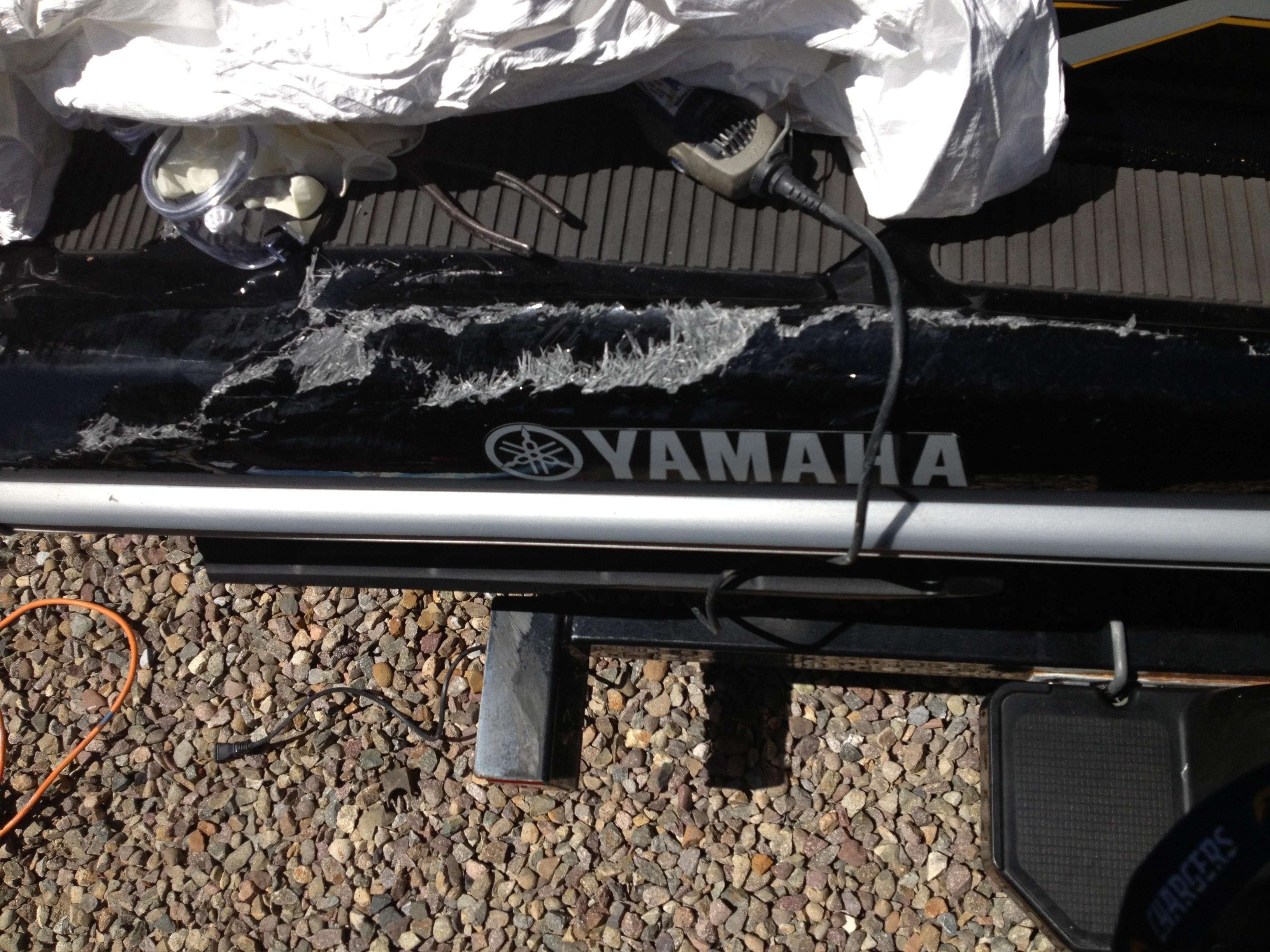 Step 1 — Yamaha PWC fiberglass damage, San Diego Yacht Repair