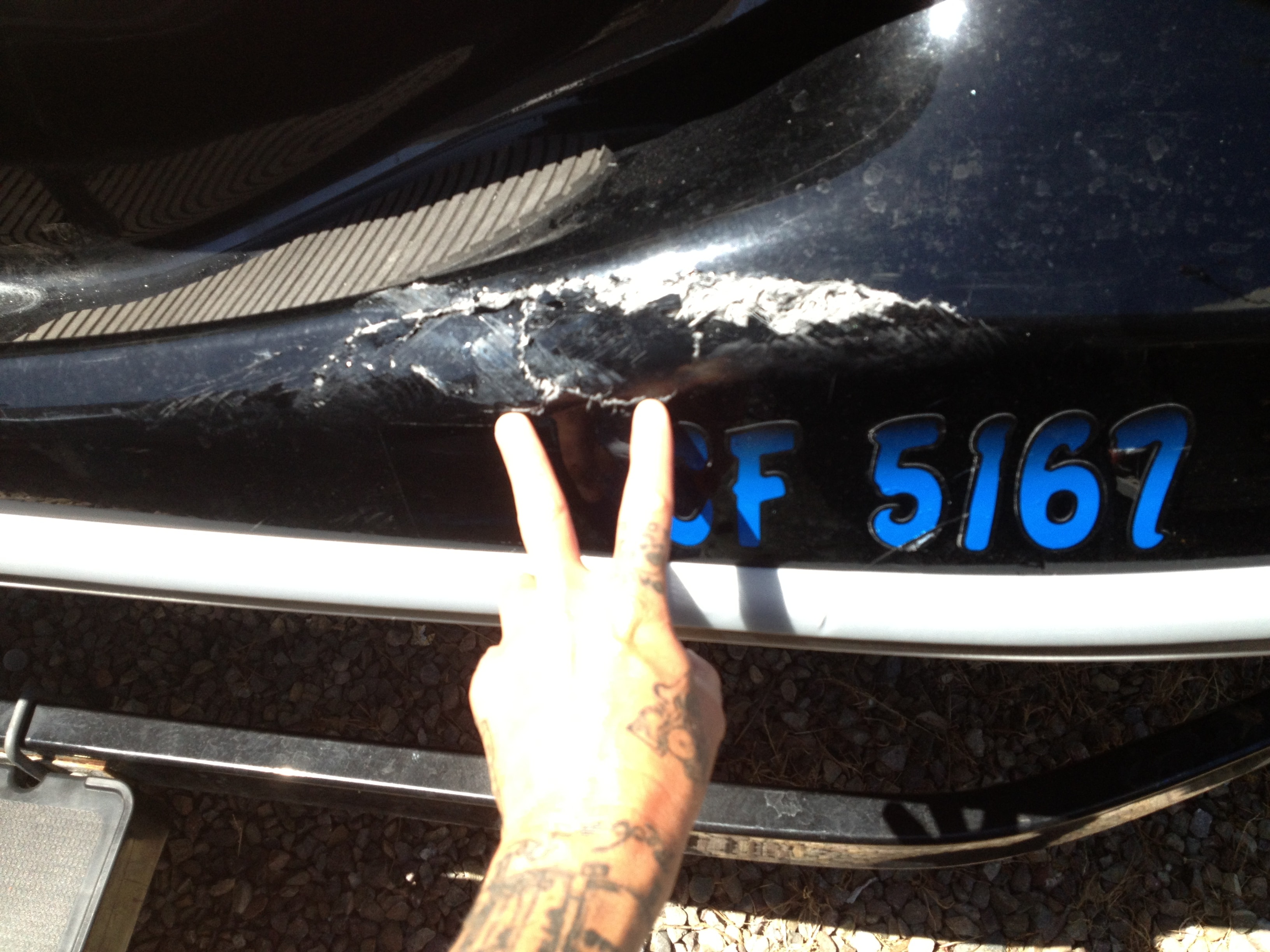 Step 2 — PWC hull damage ground out, San Diego Yacht Repair