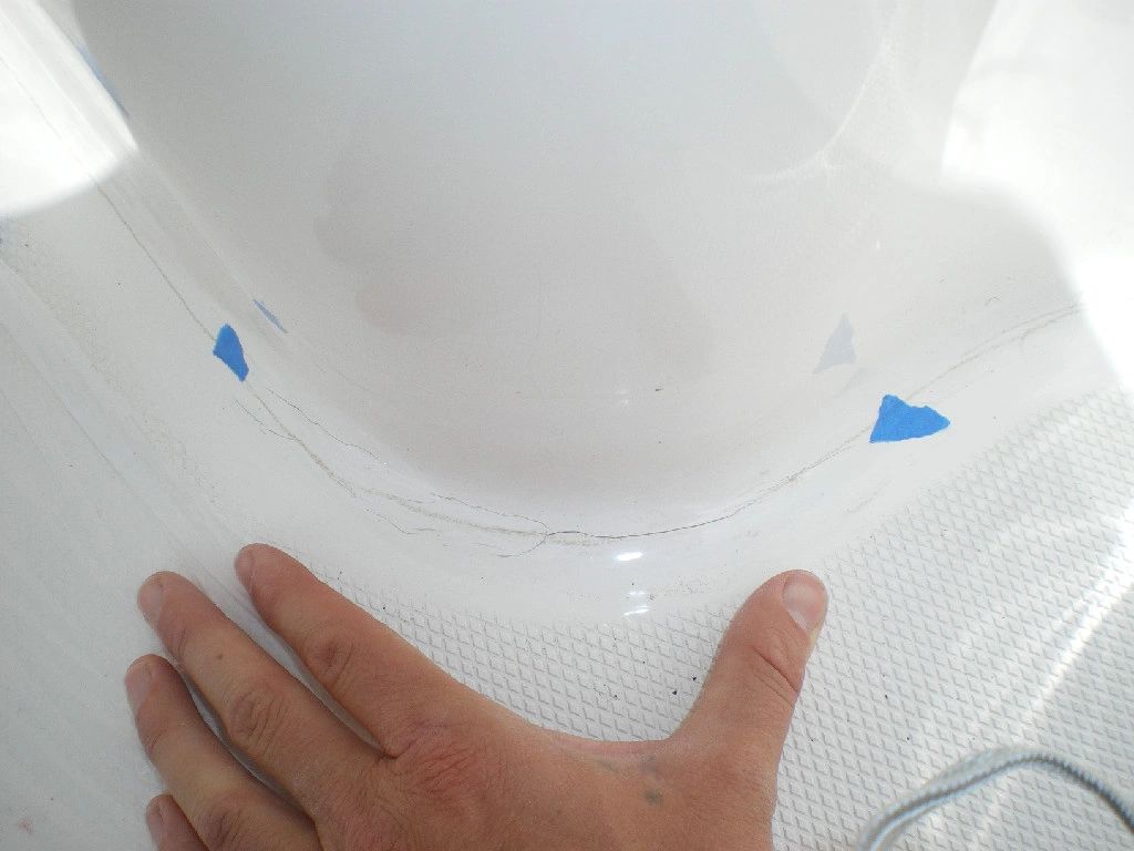 Step 1 — Fiberglass and gelcoat radius repair, San Diego Yacht Repair