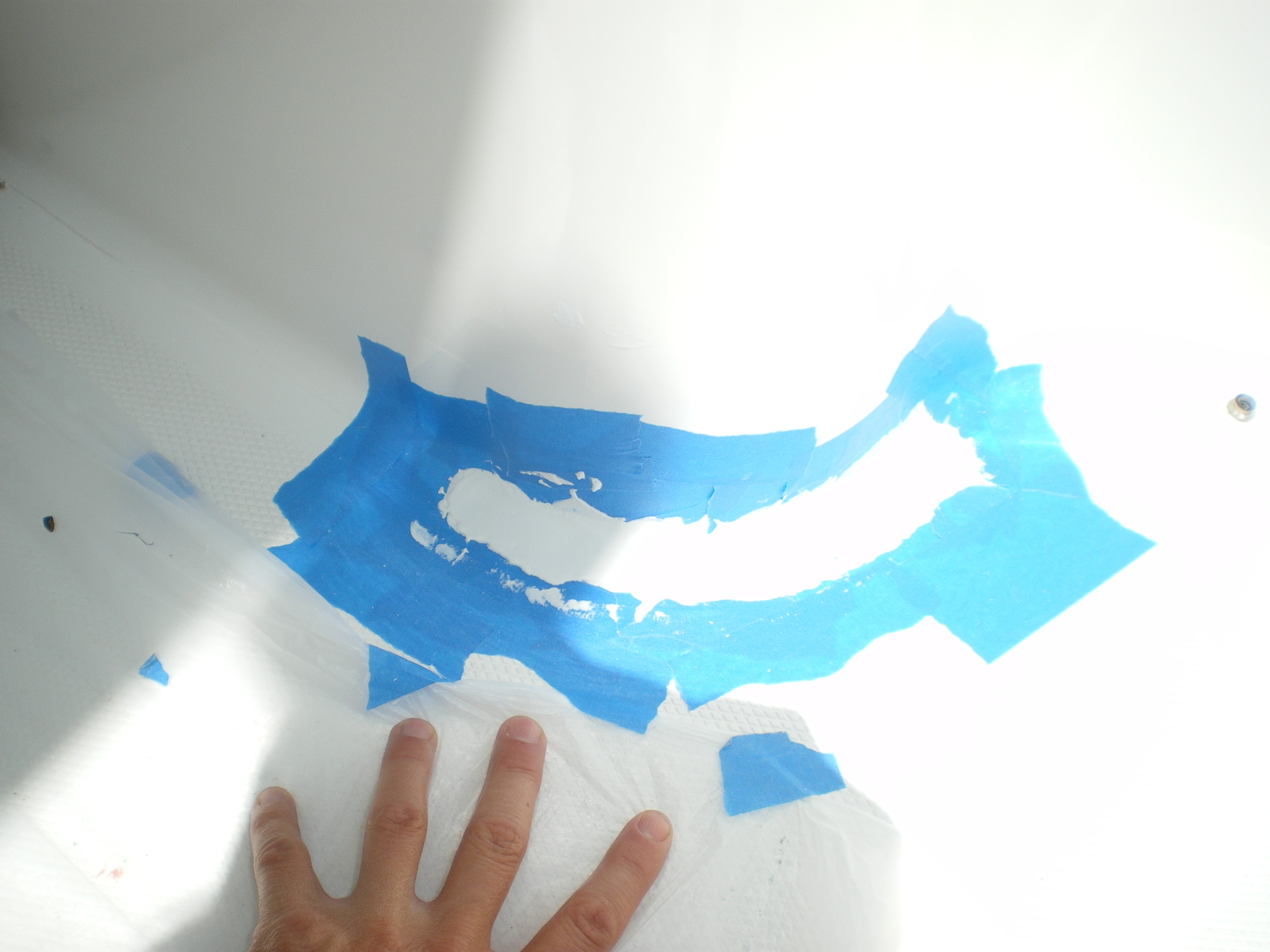 Step 3 — Fiberglass and gelcoat radius repair, San Diego Yacht Repair
